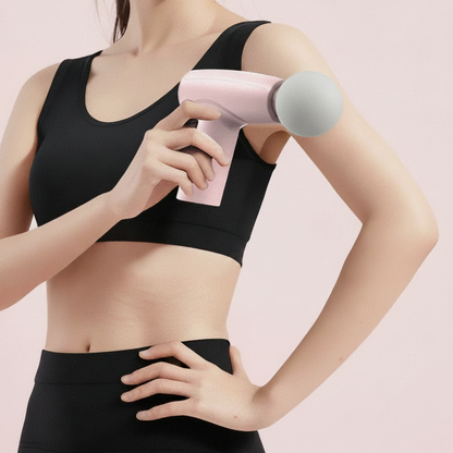 HNoori CoreRelief Mini Deep Tissue Massage Gun with ergonomic design for targeted muscle relief and relaxation.